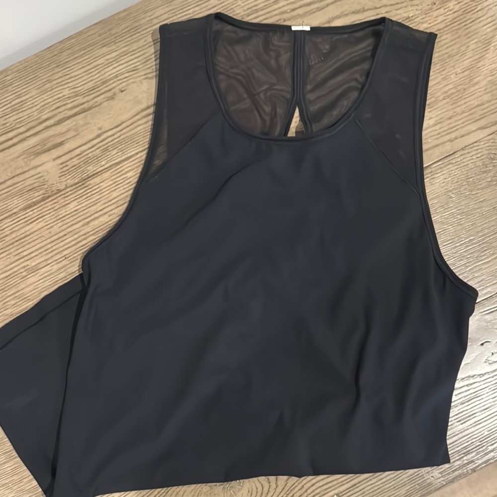 Black Sleeveless Mesh Top